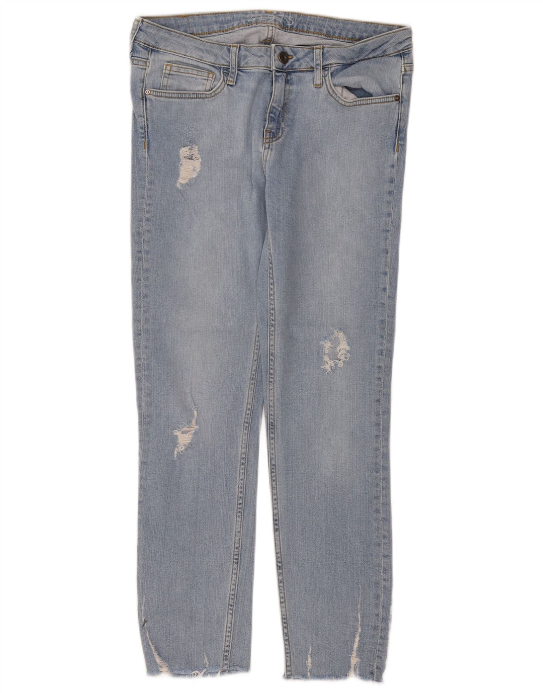 Женские потертые узкие джинсы Zara EU 38, маленькие W28 L26, синие