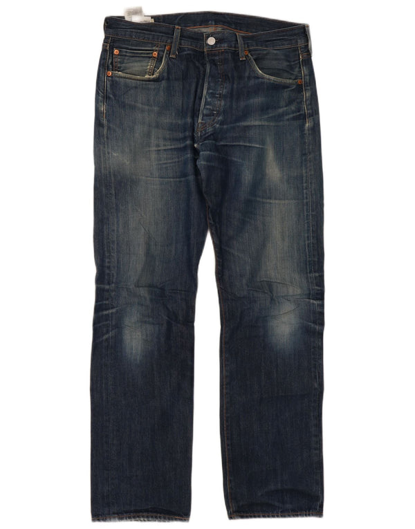 Мужские прямые джинсы Levi's 501 W33 L32 темно-синие, хлопок