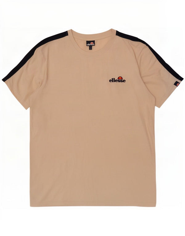 Мужская футболка Ellesse Top 2XL Off White, хлопок с цветными блоками