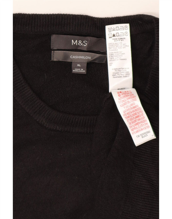 Мужской джемпер с круглым вырезом MARKS & SPENCER XL, черный акрил
