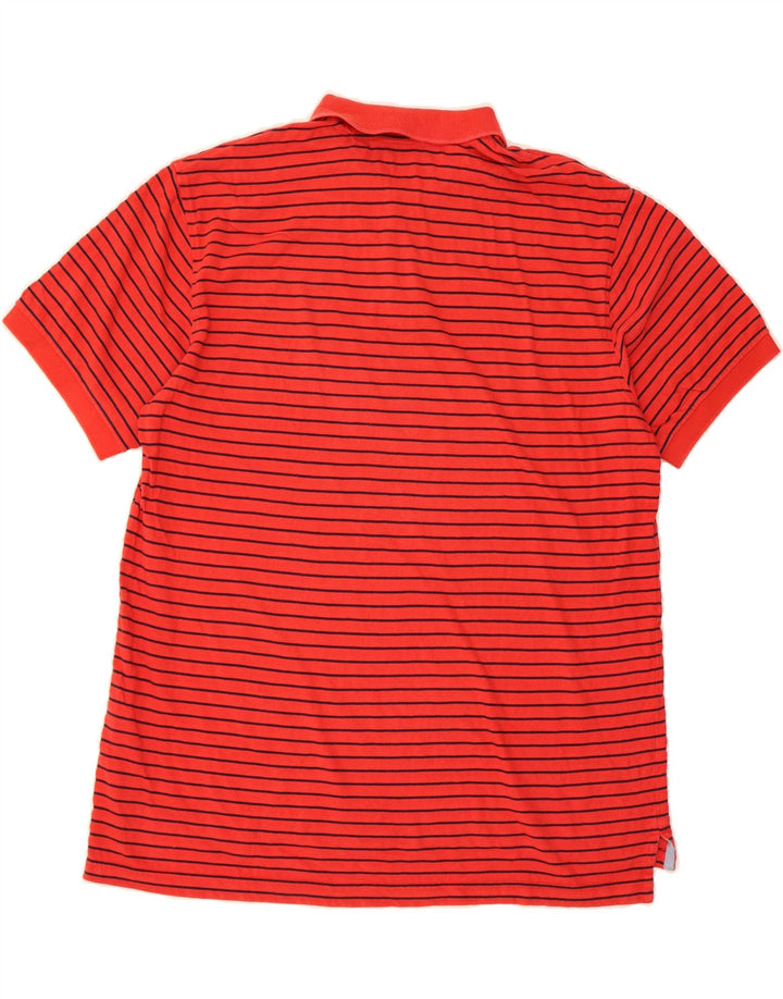 IZOD Mens Polo Shirt XL Red Striped Cotton Vintage Izod and Second-Hand Izod from Messina Hembry 