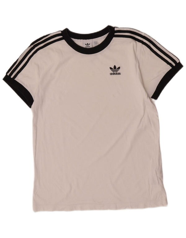 Женская футболка Adidas с коротким рукавом с графическим рисунком Top UK 6 XS Белая с цветными блоками