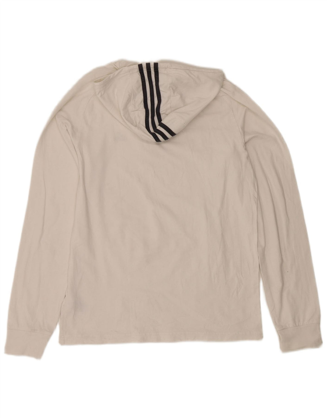 Мужской топ с капюшоном Adidas с длинным рукавом, большой белый хлопок