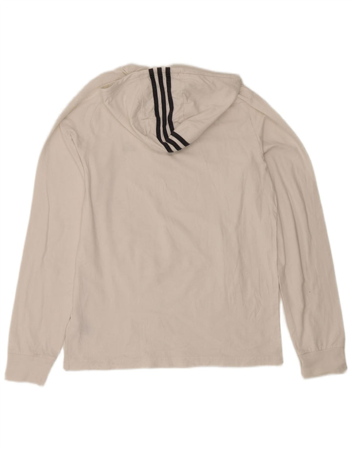 Мужской топ с капюшоном Adidas с длинным рукавом, большой белый хлопок