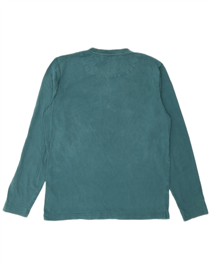 Crew Clothing Мужской топ с длинным рукавом, средний зеленый хлопок