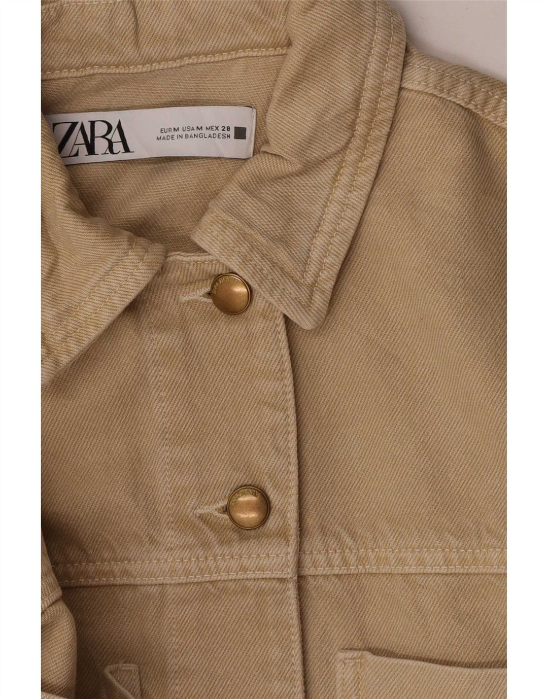 Женская укороченная джинсовая куртка Zara UK 14, средний бежевый