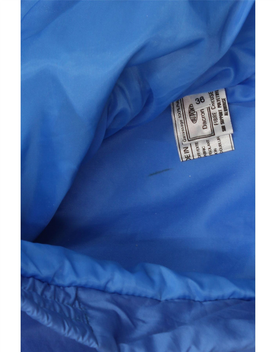 Мужская утепленная куртка VINTAGE с капюшоном UK 36, маленькая синяя, полиамид с цветными блоками