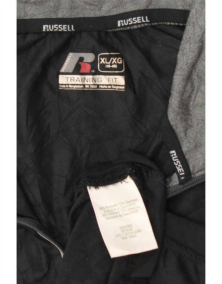Мужской топ Russell Athletic Dri-Power с воротником на молнии и длинными рукавами XL, черный полиэстер