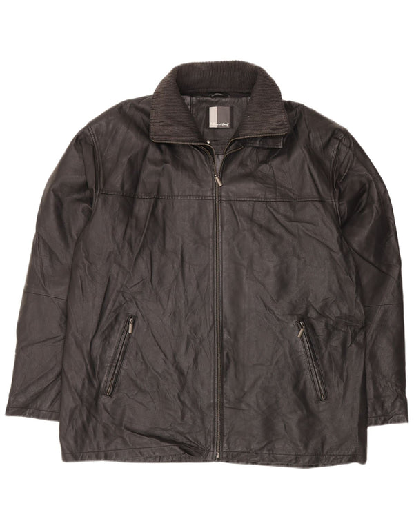 Мужская кожаная куртка HENRY MORELL UK 42 XL черная кожа