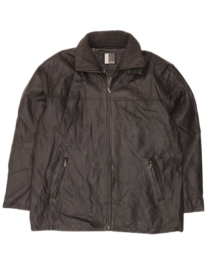 Мужская кожаная куртка HENRY MORELL UK 42 XL черная кожа