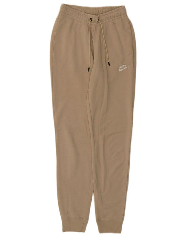 Nike Womens Tracksuit Trousers Joggers UK 6 XS Beige Cotton