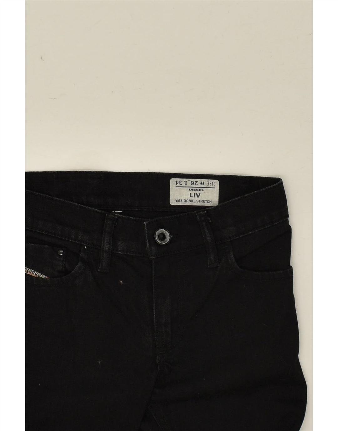DIESEL Womens Liv Straight Jeans W26 L25  Black Cotton | Vintage Diesel | Thrift | Second-Hand Diesel | Used Clothing | Messina Hembry 