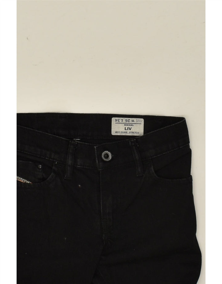 DIESEL Womens Liv Straight Jeans W26 L25  Black Cotton | Vintage Diesel | Thrift | Second-Hand Diesel | Used Clothing | Messina Hembry 