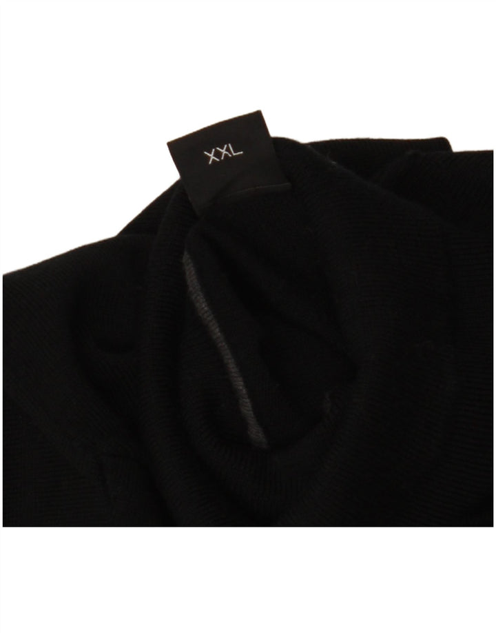 Мужской свитер с высоким воротником Hugo Boss 2XL, черный, шерсть