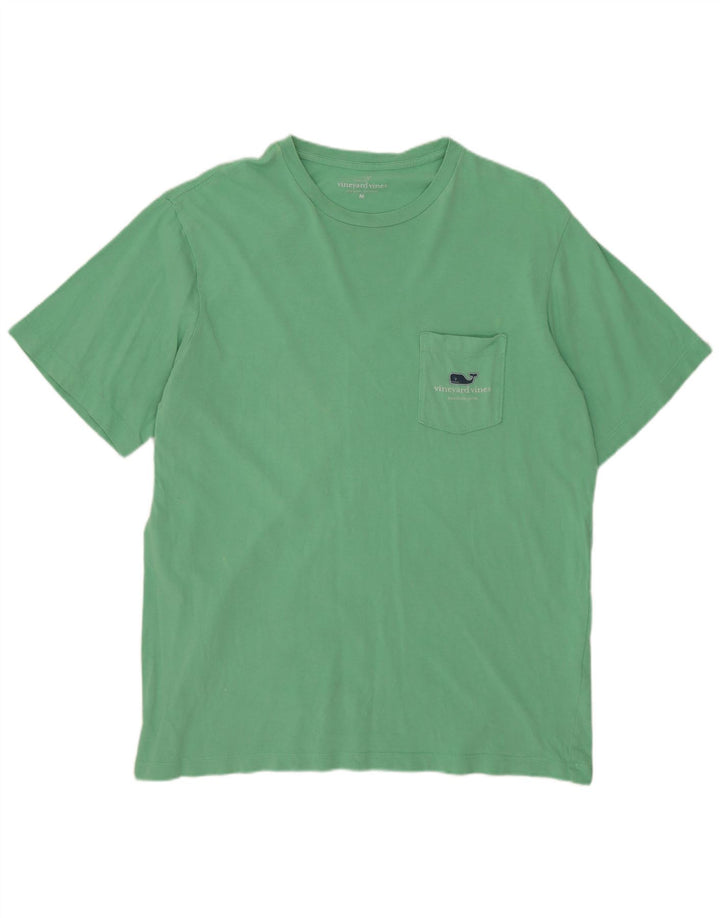VINEYARD VINES Мужская футболка с рисунком Топ среднего размера, бирюзовый хлопок
