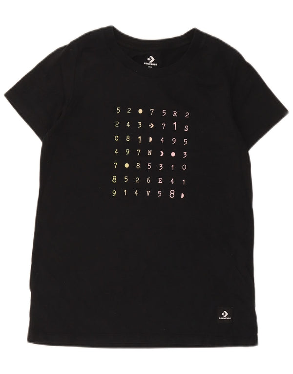 Женская футболка с рисунком Converse Top UK 6 XS, черный хлопок