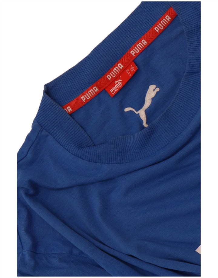 Мужская футболка с рисунком Puma, большой синий хлопок