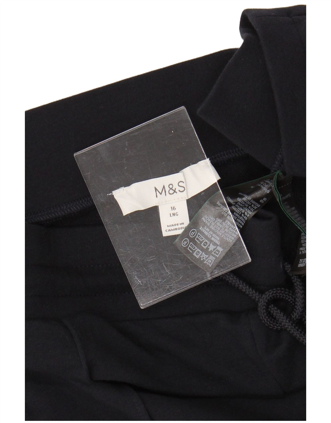 Женские спортивные брюки Marks & Spencer UK 16, темно-синие, хлопковые, большие размеры