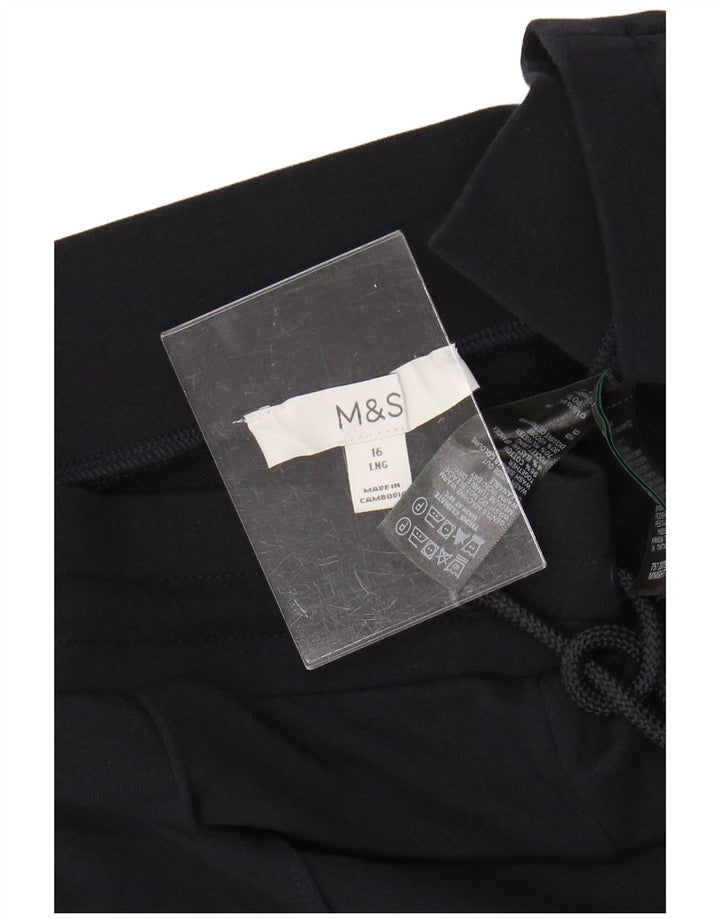 Женские спортивные брюки Marks & Spencer UK 16, темно-синие, хлопковые, большие размеры