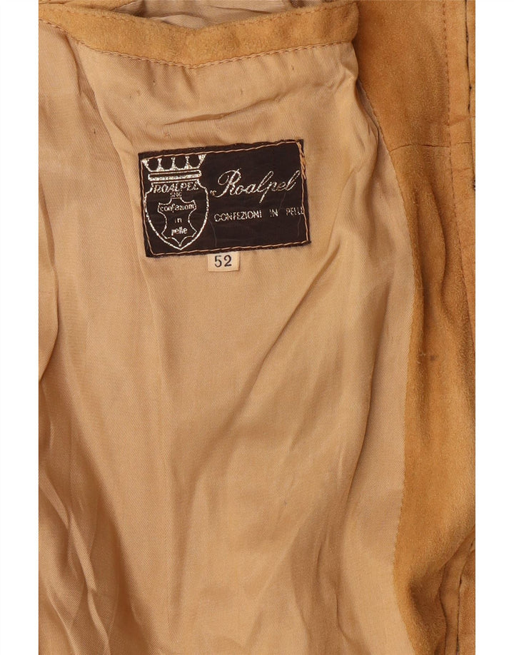 Винтажная мужская замшевая куртка-бомбер UK 42 XL коричневая кожаная