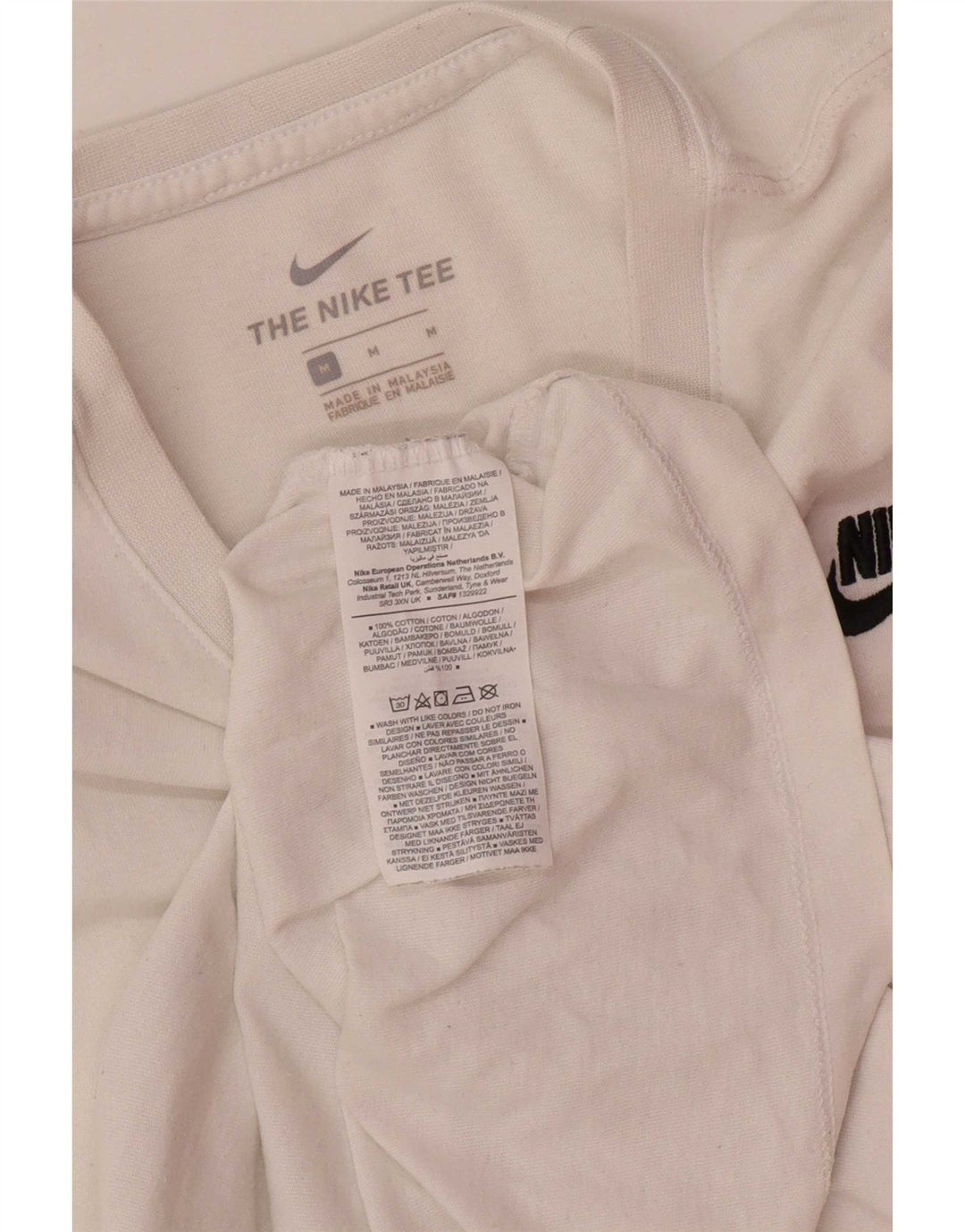 Мужская футболка Nike из хлопка белого цвета среднего размера