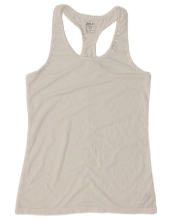 Женский топ-майка NIKE Dri Fit Slim Fit UK 12, средний белый полиэстер