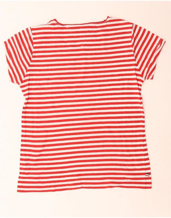 Женская футболка Tommy Hilfiger Top UK 14, средний красный в полоску
