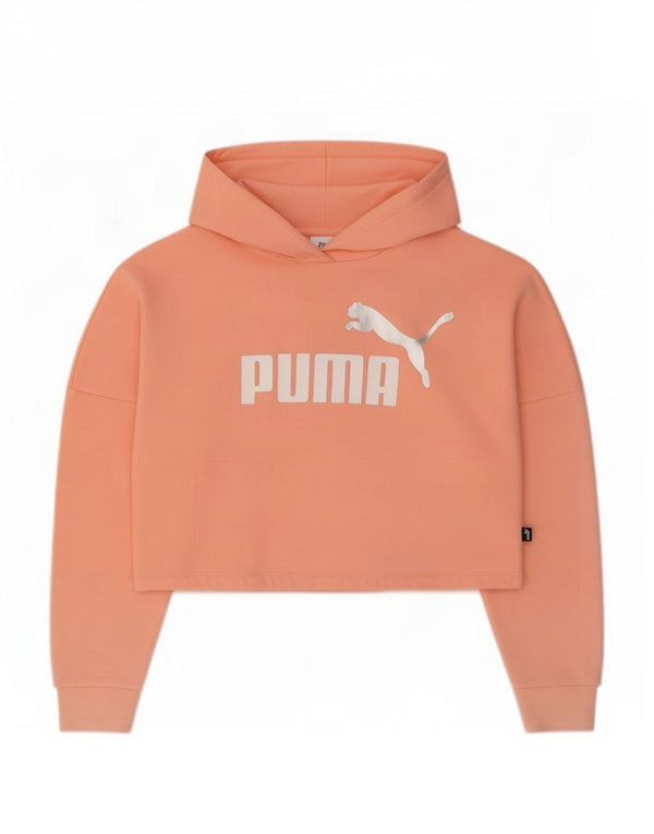 Укороченный джемпер с капюшоном Puma для девочек 13–14 лет, розовый хлопок