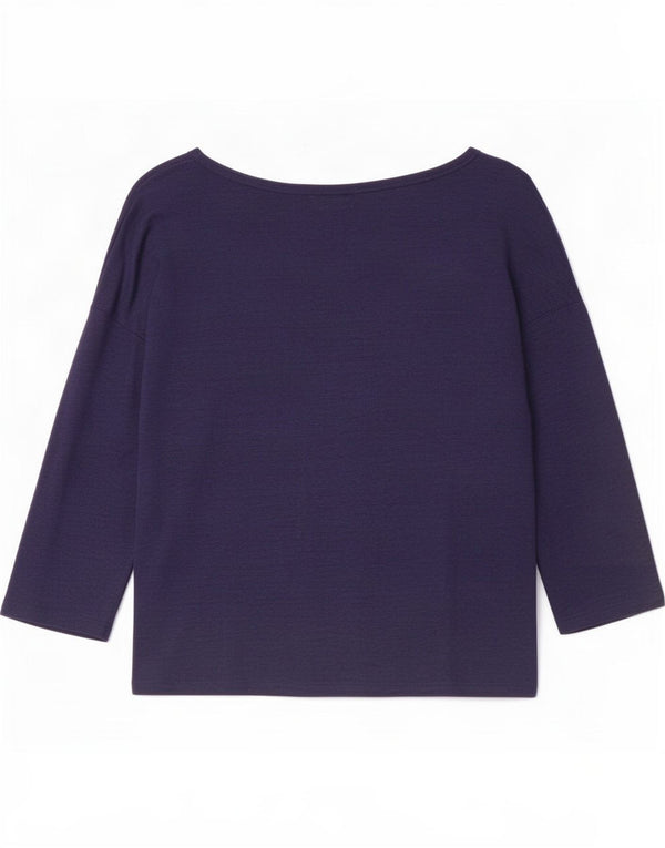 Женский топ Benetton с рукавом 3/4, UK 18 XL, темно-синий, льняной