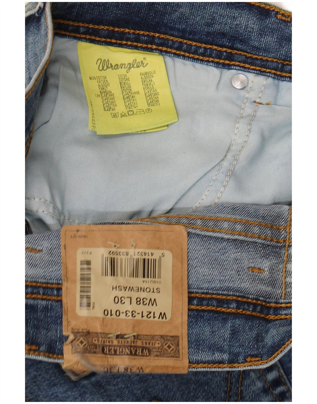 Мужские прямые джинсы Wrangler W38 L30 синие, хлопок