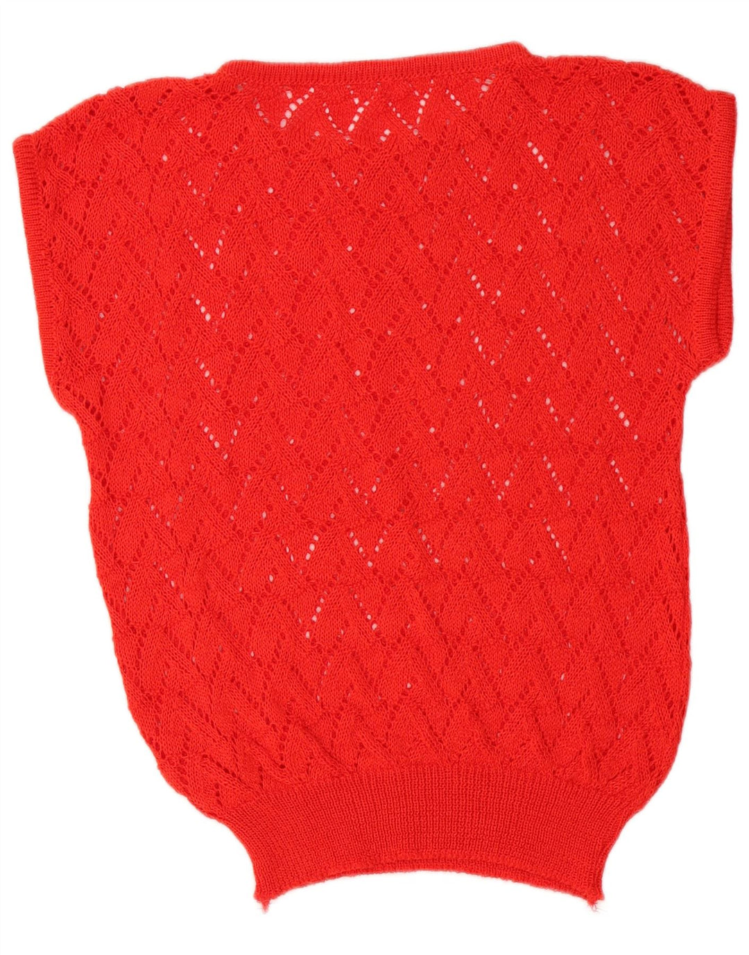 Винтажный женский джемпер с коротким рукавом с вырезом «лодочка», Великобритания 14, средний красный