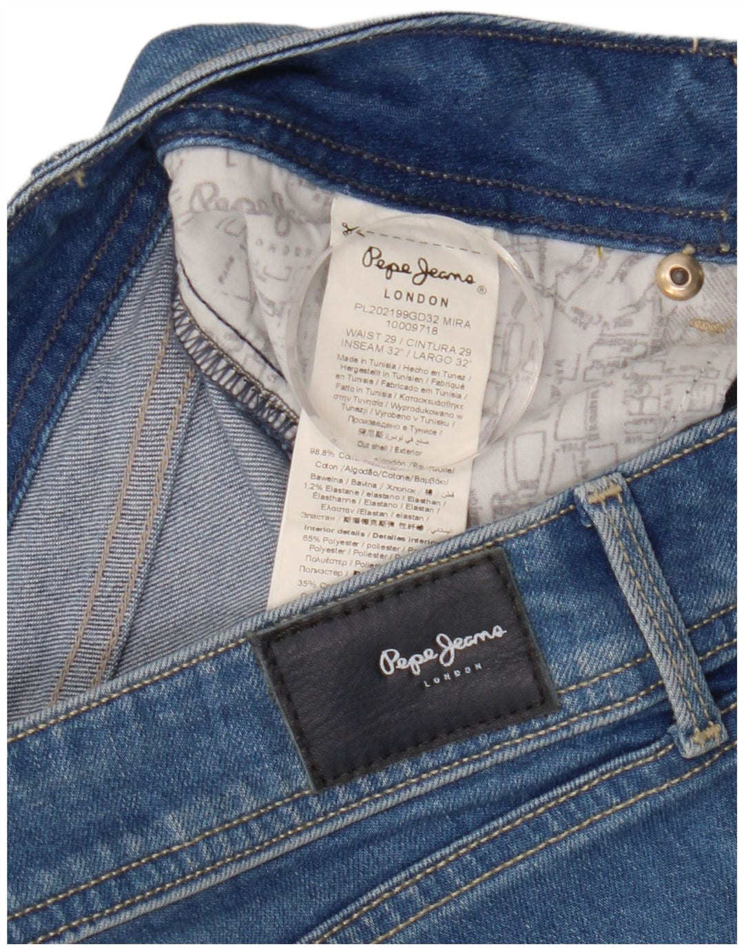 PEPE Jeans Женские узкие джинсы W29 L32 Синий хлопок