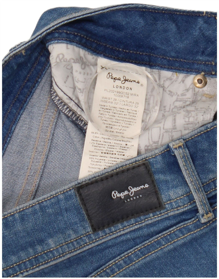 PEPE Jeans Женские узкие джинсы W29 L32 Синий хлопок