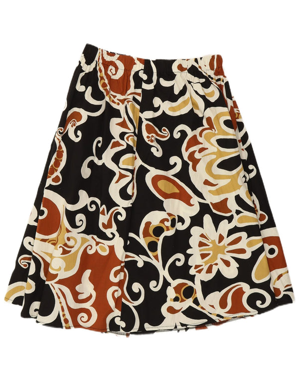 ВИНТАЖНАЯ женская юбка-трапеция W28, средний разноцветный цветочный принт