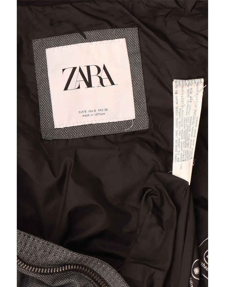 Мужская стеганая куртка Zara UK 36, маленький серый полиэстер