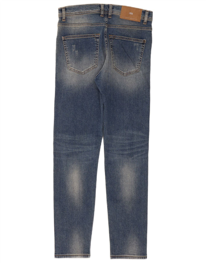 Мужские потертые узкие джинсы Zara EU 38 Small W30 L30 синие