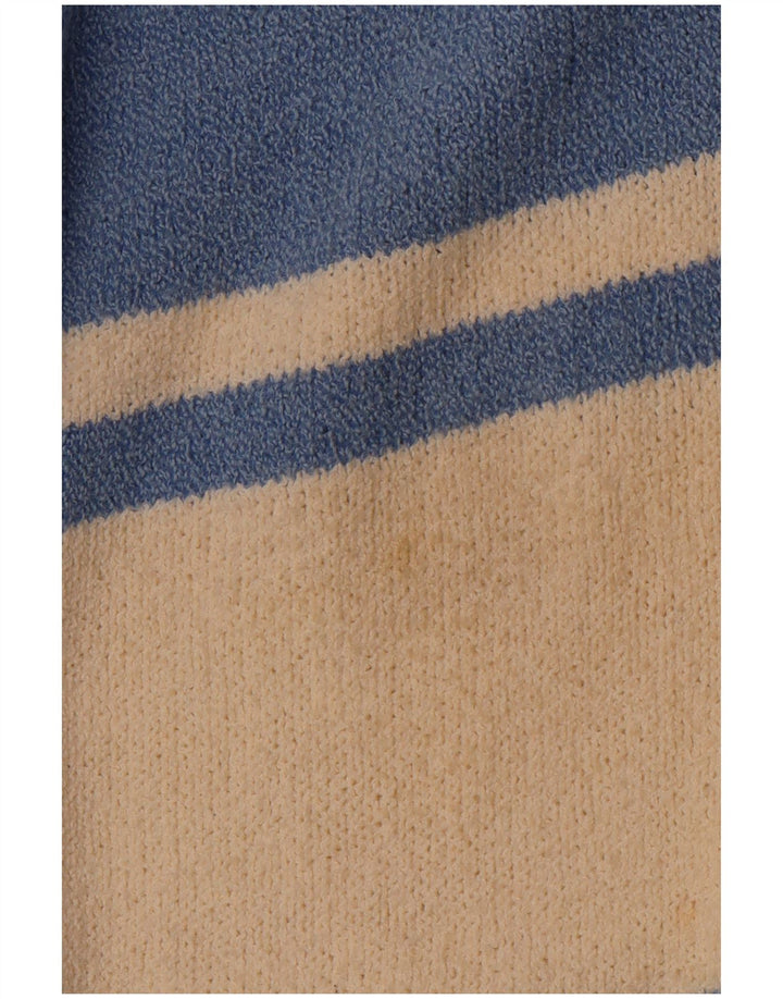 ВИНТАЖНЫЙ мужской джемпер с v-образным вырезом, большой синий цветных блоков