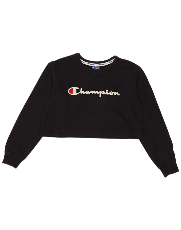 Женский укороченный джемпер с рисунком оверсайз Champion UK 6 XS, черный
