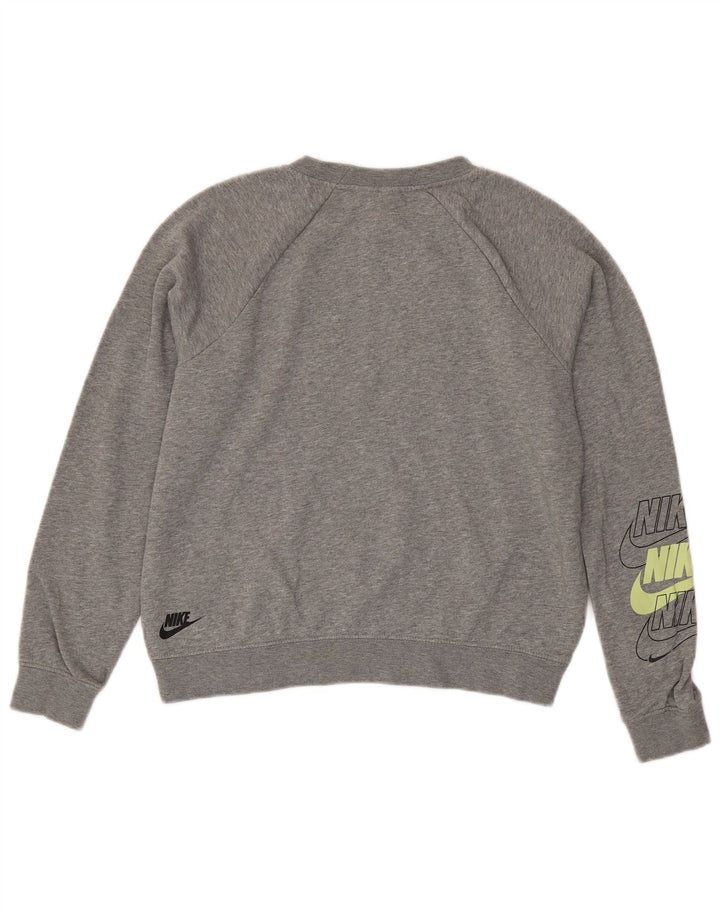 Женский укороченный джемпер оверсайз Nike UK 10, маленький серый в крапинку
