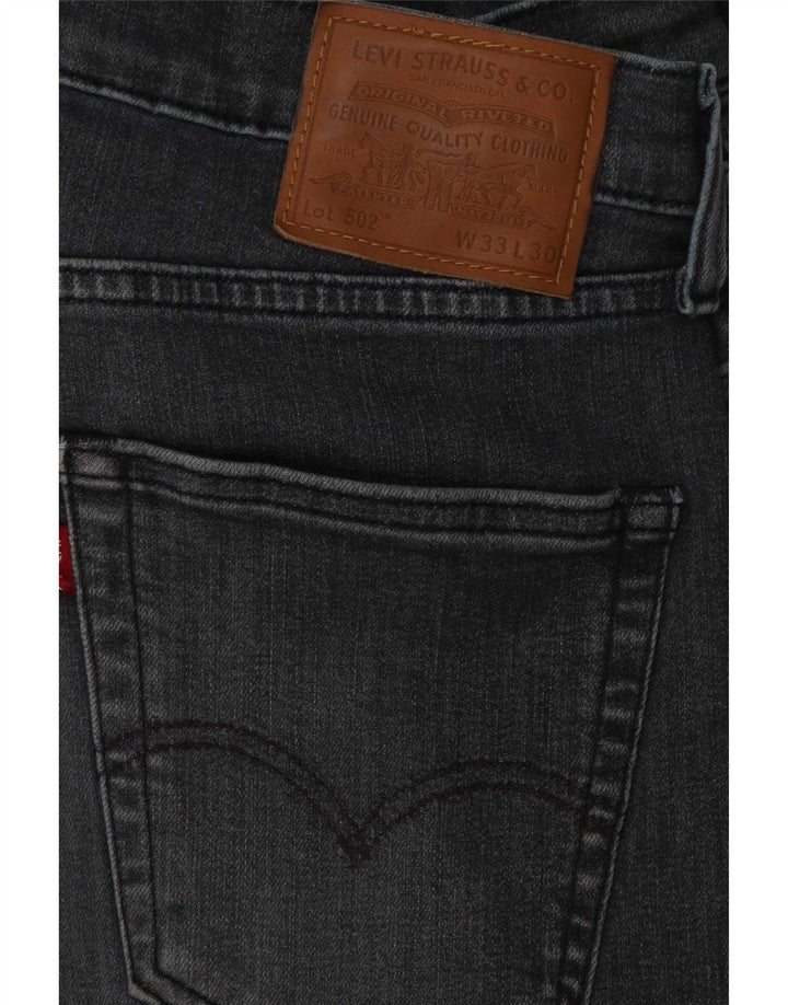 Мужские зауженные джинсы Levi's 502 W33 L30 Серые хлопковые