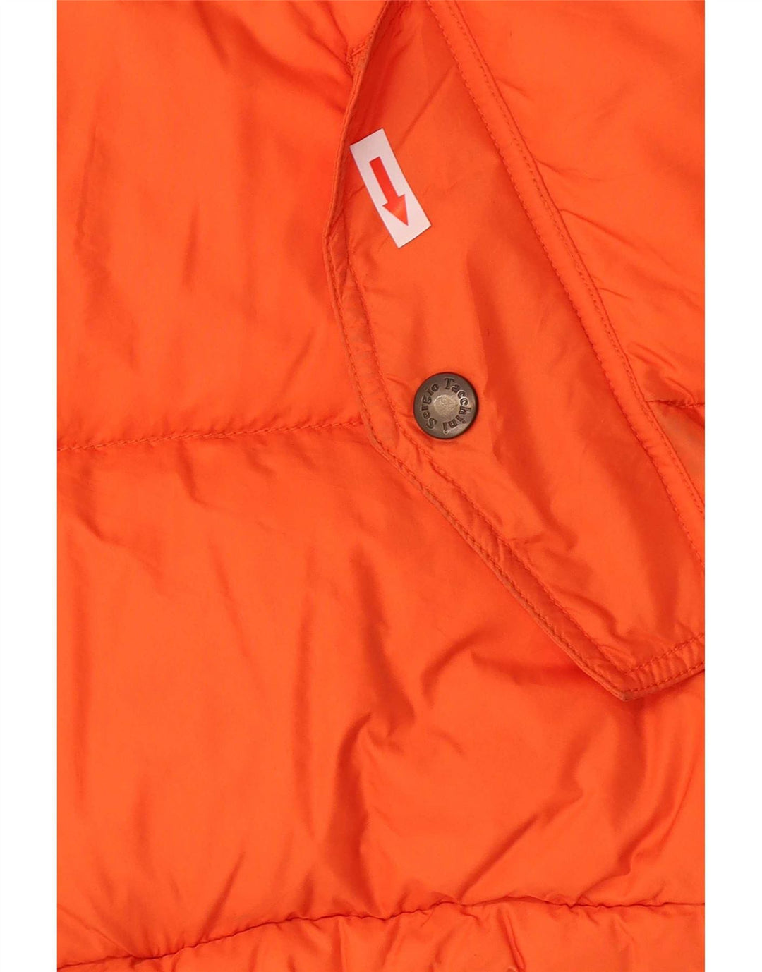 Мужская утепленная куртка с капюшоном Sergio Tacchini UK 36 маленькая оранжевая из полиамида