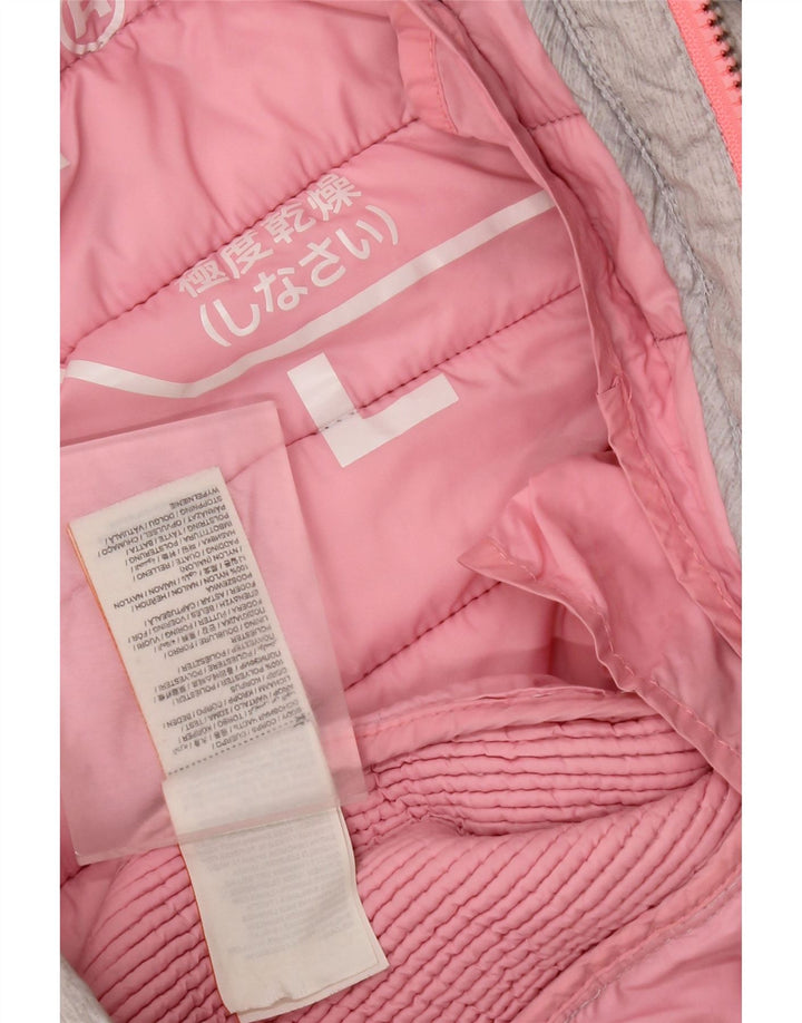 Женская утепленная куртка с капюшоном Superdry UK 14, большой серый полиэстер