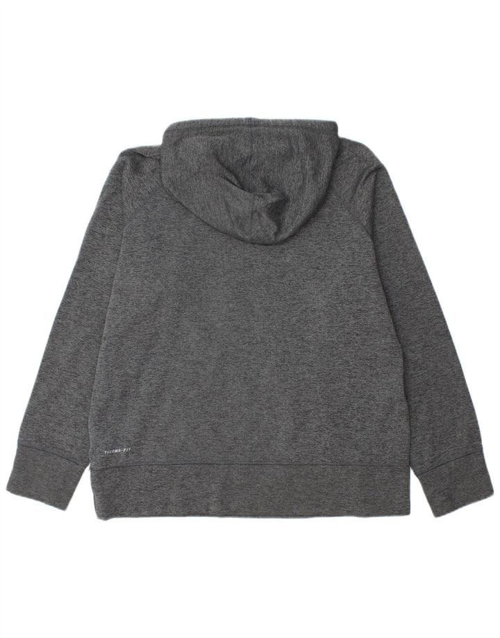 NIKE Mens Graphic Hoodie Jumper Large Grey Polyester