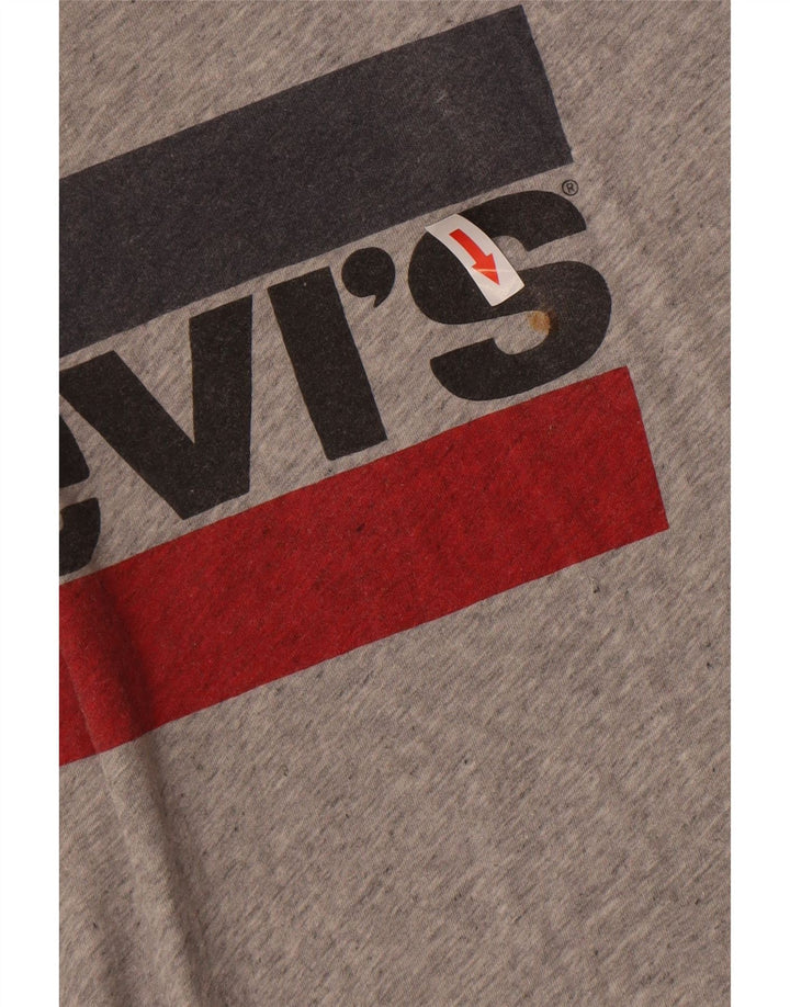 Женская футболка с рисунком Levi's Top UK 12, средний серый хлопок с крапинками