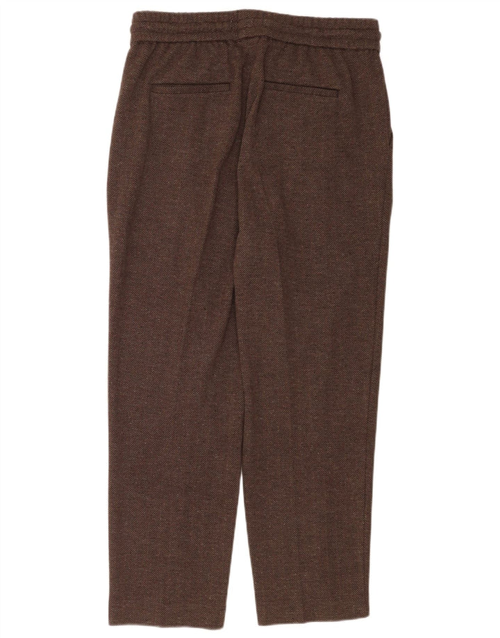 Женские спортивные брюки Reiss UK 12, хлопковый средний коричневый цвет с узором «елочка»