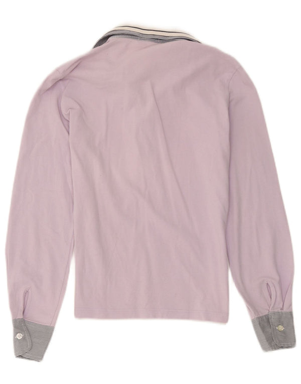 Женская рубашка-поло для регби Fred Perry UK 12, средний фиолетовый с цветными блоками
