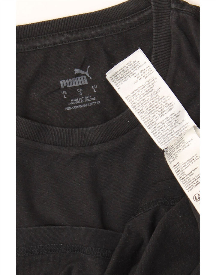 Мужская футболка Puma, большой черный хлопок