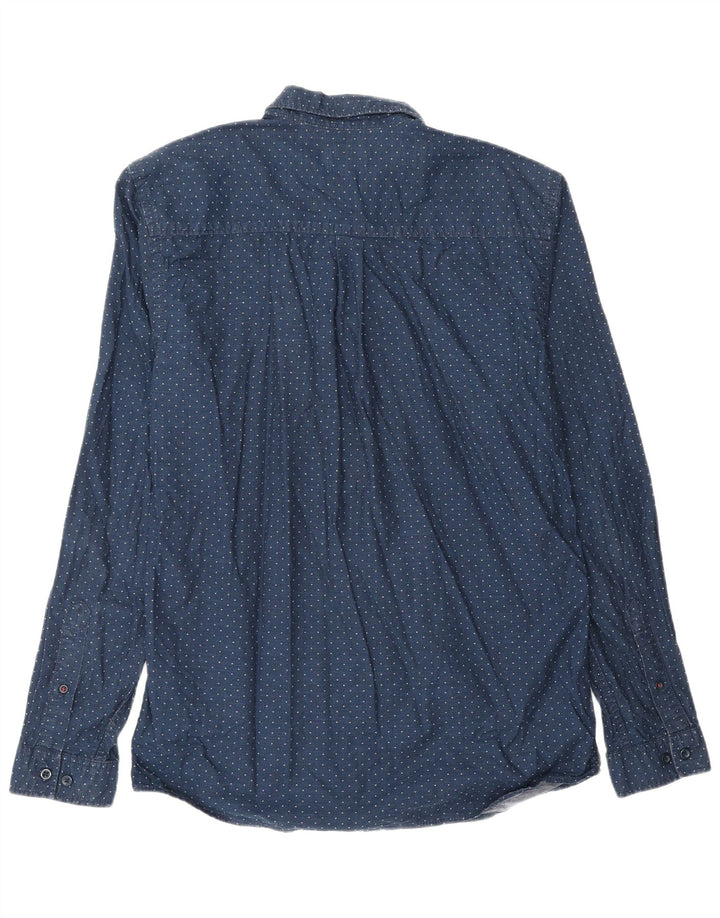 Мужская рубашка JACK & JONES, большая темно-синяя пятнистая хлопковая рубашка