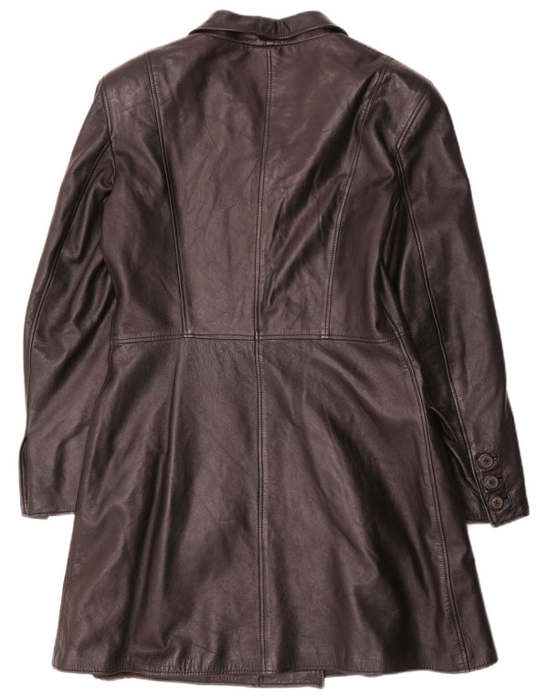 Винтажное женское кожаное пальто IT 44 Medium Black
