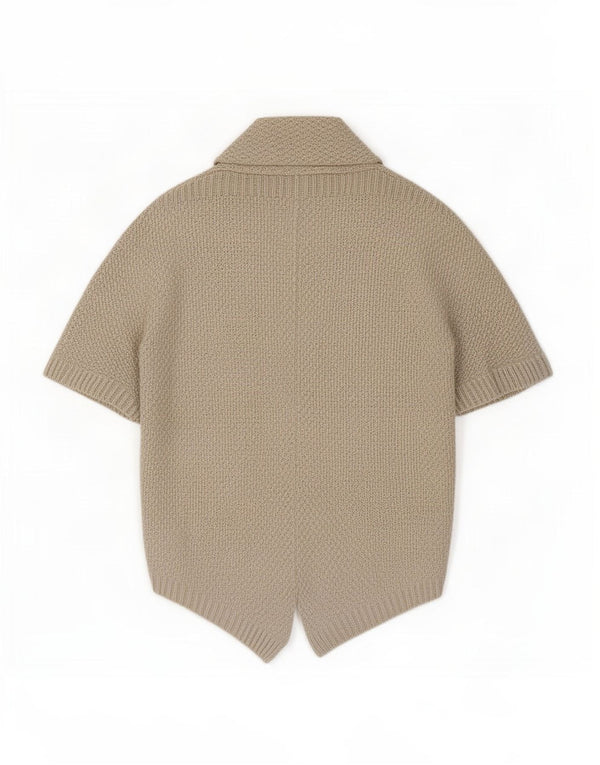 Женский свободный кардиган с короткими рукавами Zara UK 14, средний бежевый